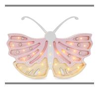 Lampe veilleuse papillon fraise crème