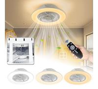 Lampe ventilateur à intensité variable NAIZY, ventilateur de plafond LED 90 W en acrylique, plafonnier avec ventilateur, télécommande, 3 couleurs de lumière, combinaison lampe et ventilateur