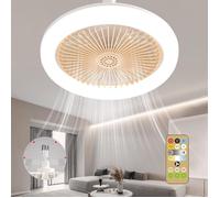 Lampe Ventilateur Plafond, Luminaire Plafonnier Fan - E27 Lustre Silencieux avec Télécommande - Dimmable - Ø25cm - pour Chambre