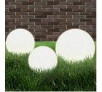 vidaXL Lampes de jardin LED sphériques Ensemble de 3 pièces PMMA 20/30/40 cm