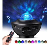 Lampe vidéoprojecteur Lampe Projecteur LED Étoile, Projecteur de Veilleuse Rotatif avec Télécommande & Timer & Enceinte & Bluetooth