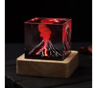 Lampe volcan pour - Veilleuse cube alimentée par USB en résine, décoration de volcan éclairée pour salle d'étude, salon, salle de bain, entrée, chambre d'enfant