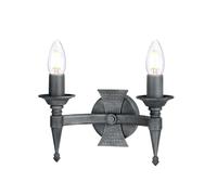 Lampe Wandleuchte en Fer Noir Argent Pour Couloir 25,5 cm