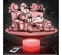 Lampephoto.fr - Lampe 3D Among U Deco Chambre Garçon, Lampe 3D Among U, Objet Gaming Gamer Jeux Video, Idée Cadeau Décoration Lampe LED Veilleuse Deco Bureau, Idée Cadeau Adolescent Original, TOP