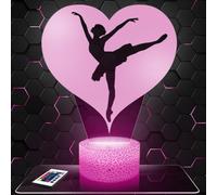 Lampephoto.fr - Lampe 3D Danseuse Coeur Deco Chambre Fille, Lampe 3D Danseuse Coeur, Objet Idée Cadeau Décoration LED Veilleuse Deco Bureau, Idée Cadeau Adolescent Original, Effet Hologramme, TOP