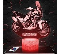 Lampephoto.fr - Lampe 3D Moto Africa Twin H Décoration Motard, Idée Cadeau Homme Femme, Objet Moto Africa Twin H Lampe LED Veilleuse Adulte Déco Chambre, Idee Cadeau Noel Homme Feme Original, TOP