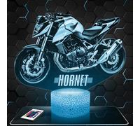 Lampephoto.fr - Lampe 3D Moto Hornet Cb H Décoration Motard, Idée Cadeau Homme Femme, Objet Moto Hornet Cb H Veilleuse Adulte Déco Chambre, Idee Cadeau Noel Homme Femme Original, Effet Hologramme