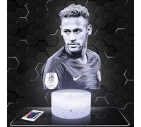 Lampephoto.fr - Lampe 3D Ney mar Joueur de Foot Brésilien, Sport, Idée Cadeau Fan de Foot, Veilleuse Tactile Led Illusion, Effet Hologramme 3D, Cadeau Noël Anniversaire Garçon Fille TOP