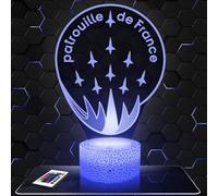 Lampephoto.fr - Lampe 3D Patrouille Armée de L'Air France, Idée Cadeau Deco Militaire, Lampe deco Bureau Salon Homme Femme, Idée Cadeau Noel Fan de Patrouille Avion de Chasse Armée France