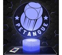 Lampephoto.fr - Lampe 3D Petanque Logo Sport Boules, Idée Cadeau Décoration Petanque Lampe deco Bureau Salon Homme Idée Cadeau Noel Fan de Petanque Sport Boules, Effet Hologamme,