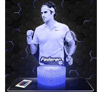 Lampephoto.fr - Lampe 3D R. Federer Tennis Décoration R.Garros Wimble Don, Idée Cadeau Homme Femme, Objet R. Federer Tennis Veilleuse Adulte Déco Chambre, Idee Cadeau Homme Femme Original, TOP