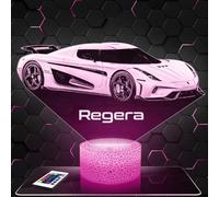 Lampephoto.fr - Lampe 3D Voiture Supercar Regera, Idée Cadeau Fan Automobile, Veilleuse Tactile Led, Effet Hologramme 3D, Idée Cadeau Noël Anniversaire Garçon et Fille, Déco Chambre Adulte Enfant