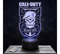 Lampephoto.fr - Lampe Black Op Cod Veilleuse 3D Jeux Vidéo | Fait en France, Socle au Choix, Luminosité Ajustable, Piles ou USB, Gravure HD au Laser, Idée cadeau Geek Homme, Gamer