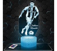 Lampephoto.fr - Lampe C. Ronaldo Veilleuse 3D Football | Fait en France, Socle au Choix, Luminosité Ajustable, Piles ou USB, Gravure HD au Laser, Idée cadeau fan de Football