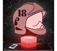 Lampephoto.fr - Lampe Casque Pompier Soldat Du Feu Veilleuse 3D | Fait en France, Socle au Choix, Luminosité Ajustable, Piles ou USB, Gravure HD au Laser, Idée cadeau Pompier Homme