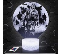 Lampephoto.fr - Lampe Cod Mw2 James Ramirez Veilleuse Tactile 3D Jeux Vidéo | Fait en France, Socle au Choix, Luminosité Ajustable, Piles ou USB, Gravure HD au Laser, Idée cadeau Geek Homme, Gamer