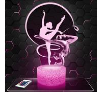 Lampephoto.fr - Lampe Gymnaste, Sport Veilleuse 3D Gymnastique | Fait en France, Socle au Choix, Luminosité Ajustable, Piles ou USB, Gravure HD au Laser, Idée cadeau Gymnaste Femme