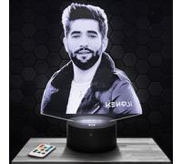 Lampephoto.fr - Lampe Kendji Girac Veilleuse 3D Chanson Française | Fait en France, Socle et Format au Choix, Luminosité Ajustable, Piles/USB, Gravure HD au Laser, Idée cadeau Homme, Femme