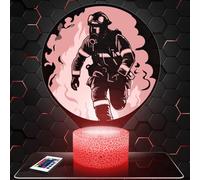 Lampephoto.fr - Lampe Symbole Pompier Veilleuse 3D Soldat du Feu