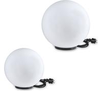 Lampes boules set de 2 25-30cm blanc E27 in ble de raccordement de 3m prémonté