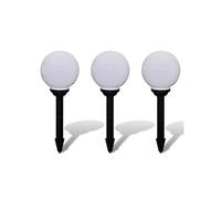 vidaXL Lampes d'allée solaires d'extérieur à LED 20 cm avec piquet de sol – Lot de 3