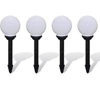 Lampes d'allée à LED 4 pcs 15 cm avec piquet de sol
