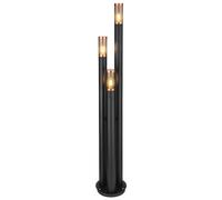 Lampes d'allée LED extérieures en acier inoxydable Lampe d'extérieur sur pied Lampe de jardin noire, cuivre fumé, 3x 7W 3x 806lm blanc chaud, DxH 28 x 170 cm