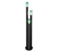 Lampes de chemin d'accès extérieur lampe d'extérieur en acier inoxydable lampadaire lampe de jardin noir, cuivre fumé, télécommande dimmable, 3x LED RGB 8,5W 806Lm, DxH 28 x 170 cm