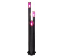 Lampes de chemin d'accès extérieur lampe d'extérieur en acier inoxydable lampadaire lampe de jardin noir, cuivre fumé, télécommande dimmable, 3x LED RGB 8,5W 806Lm, DxH 28 x 170 cm