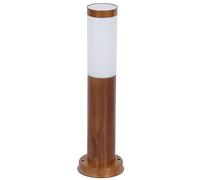 Lampes de chemin extérieur en acier inoxydable lampadaire jardin patio lampe debout à l'extérieur, aspect bois opale rustique, 1x E27, DxH 7,6x45 cm