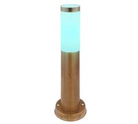 Lampes de chemin extérieur en acier inoxydable lampadaire jardin patio lampe debout à l'extérieur, aspect bois opale rustique, 1x E27, DxH 7,6x45 cm