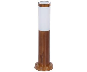 Lampes de chemin extérieur en acier inoxydable lampadaire jardin patio lampe debout à l'extérieur, aspect bois opale rustique, 1x E27, DxH 7,6x45 cm