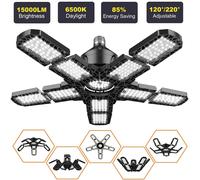 Lampes de Garage LED avec 7/10 + 1 panneaux réglables E26/E27 lampe de travail de magasin de plafond 150W 6500K ampoule pour éclairage industriel d'atelier Mini 7 Panels