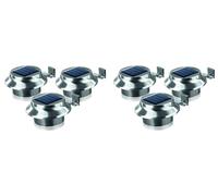 Lampes de gouttière LED, lot de 6, en acier inoxydable Lampe de clôture Lumière d'allée Lampes solaires
