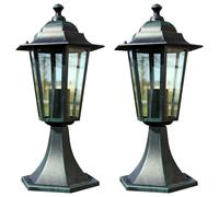 Lampes de jardin 2 pcs Vert foncé/Noir Aluminium