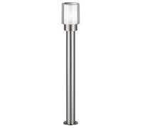 Lampes de jardin extérieur argent lampe d'extérieur lampadaire éclairage de chemin extérieur moderne, acier inoxydable métal blanc clair, IP54, 1x E27, DxH 12x80 cm Wofi 12232