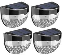 Lampes de jardin - Lot de 4 lampes d'extérieur - Veilleuse étanche pour allée, patio, terrasse, clôture - Lampe de sécurité solaire