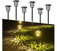 Lampes de jardin solaires, lot de 6, 3200 K, IP65, étanches, pour terrasse