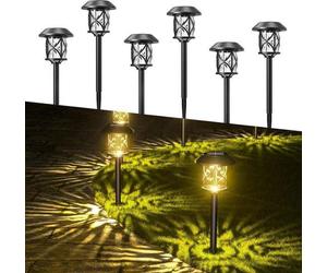 Lampes de jardin solaires, lot de 6, 3200 K, IP65, étanches, pour terrasse