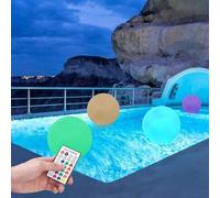 Lampes de piscine à énergie solaire avec télécommande - Ampoules LED à incandescence changeant de couleur - Lampes d'ambiance à incandescence - Lot de 2 - Éclairage décoratif d'extérieur pour pelouse,