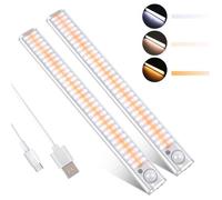 Lampes de Placard à LED - NETBOAT - Lot de 2 - 120 LED - Détecteur de Mouvement - Rechargeable USB