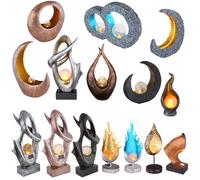 Lampes de table SOLAR d'extérieur Lampes sur pied Terrasses de jardin Stand Spots Éclairage de décoration de balcon messing - Skulptur rund H 37 cm