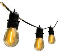 Lampes d'extérieur avec guirlande lumineuse, ampoules incassables, design étanche, 48FT 15LED, fiche EU