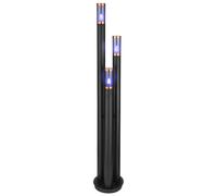 Lampes d'extérieur en acier inoxydable Lampe d'extérieur sur pied Lampe de jardin noire, cuivre fumé, App-Control, 3x Smart RGB LED 10W 806Lm, DxH 28 x 170 cm
