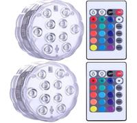 Lampes LED submersibles étanches pour jacuzzi, spa, bassin, lumières LED sous-marines avec 2 télécommandes pour bases de vase