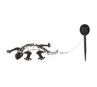 Lampes murales solaires pour l'extérieur figurine de jardin d'animaux figurine de lumière solaire gecko pour montage mural, métal de couleur bronze, chacune 1x LED, LxH 50x25 cm