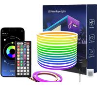 Lampes néon à câble LED, app et télécommande, plusieurs modes, 30M 2rouleauxx15m, 0-5W, EU STECKER