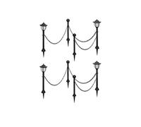 vidaXL Lampes solaires 4 pcs. avec chaîne et poteau