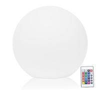 Lampes solaires à boule d'extérieur 16 couleurs rechargeables avec télécommande Globe Lampe de jardin extérieure résistante aux chocs Veilleuse étanche pour pelouse, patio, étang, 12 po de diamèt