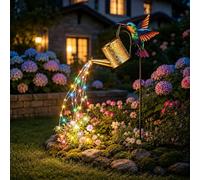 Lampes solaires de jardin étanches en forme de colibri avec lumières en cascade, décoration de jardin en forme de colibri pour terrasse, cour, cadeaux de jardinage pour maman, grand-mère